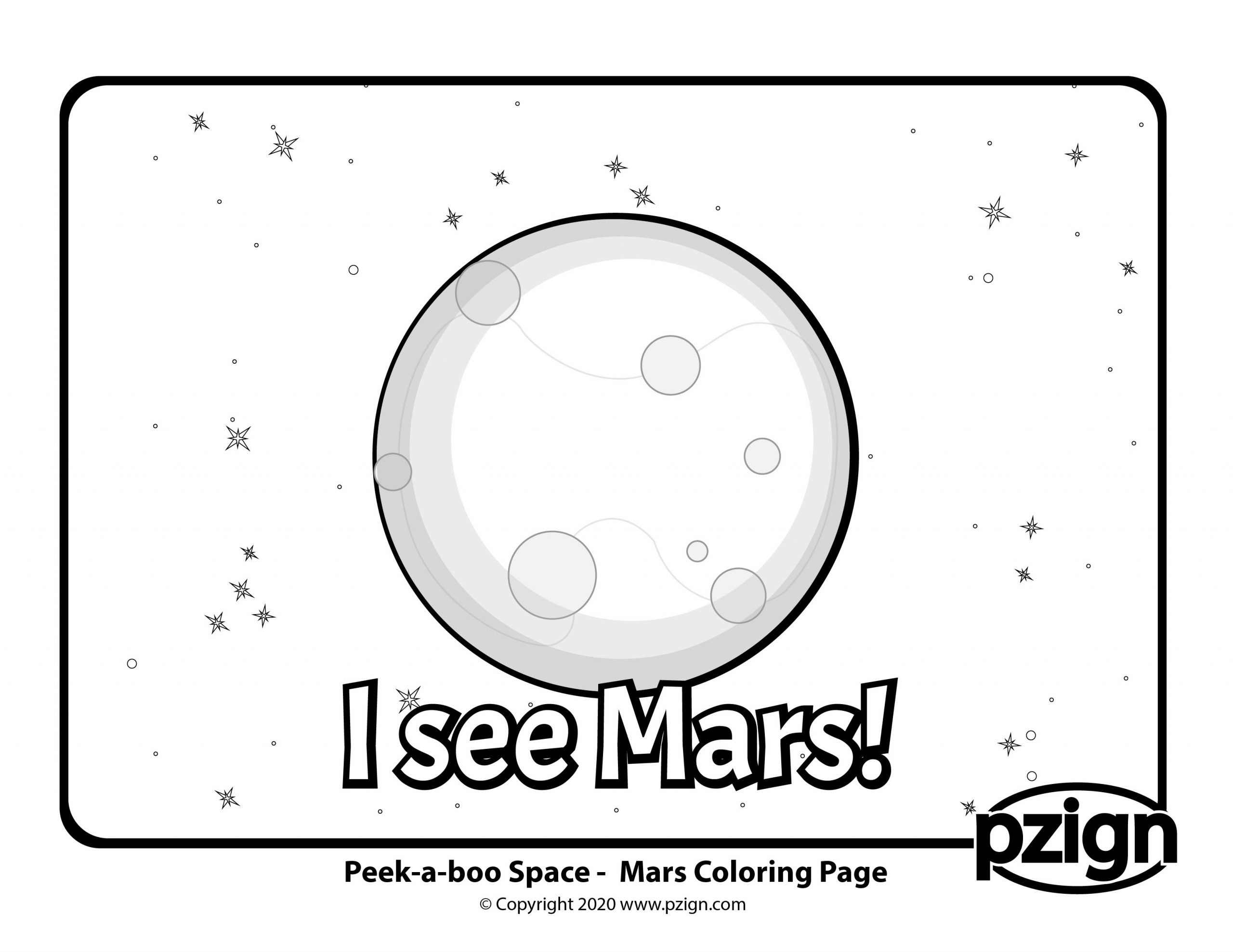 Peek-a-boo Space Coloring Page - pzign