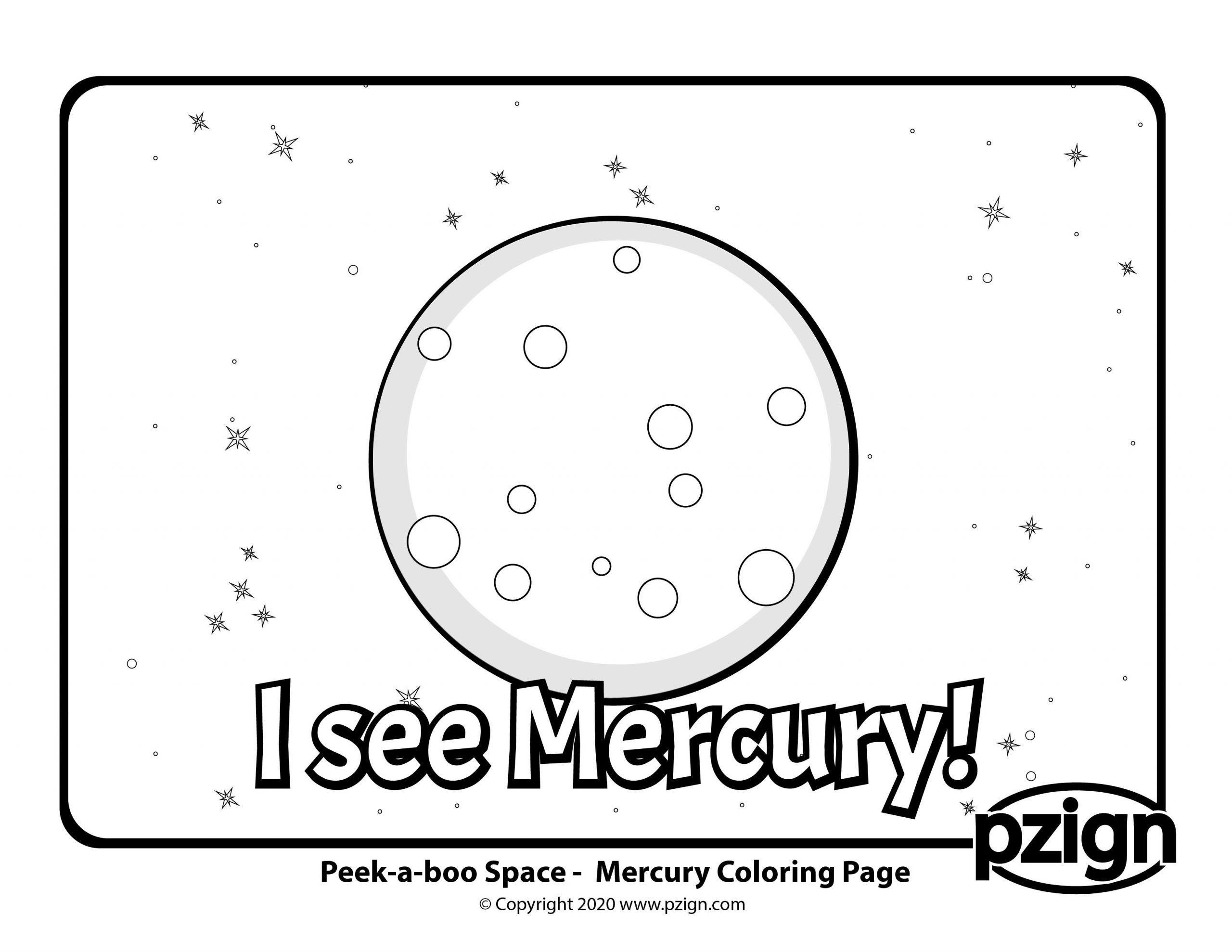 Peek A Boo Space Coloring Page Pzign