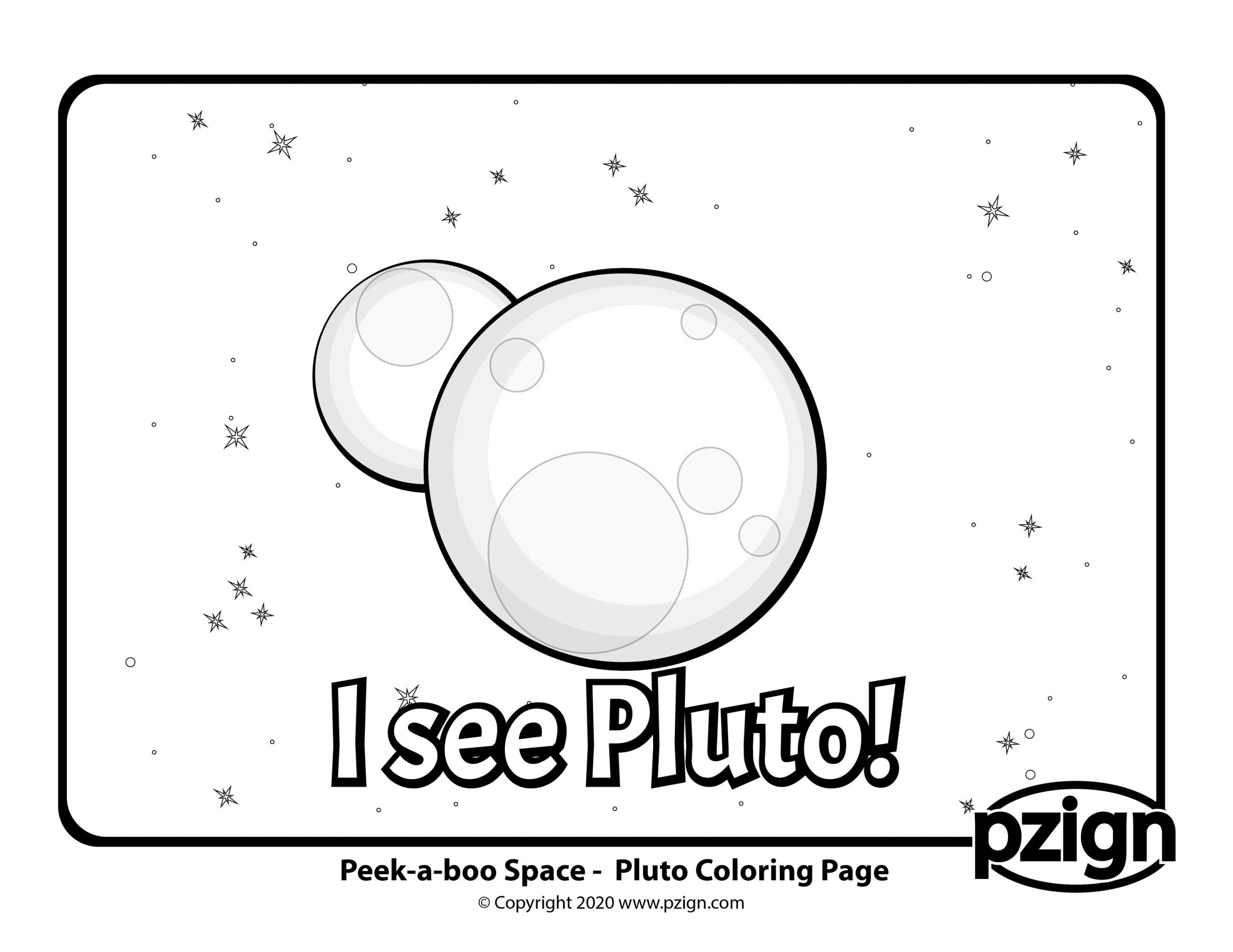 Peek-a-boo Space Coloring Page - pzign